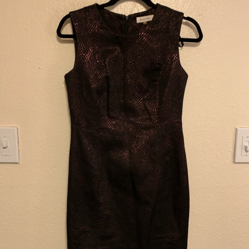 Calvin’s Klein Black Snakeskin Dress